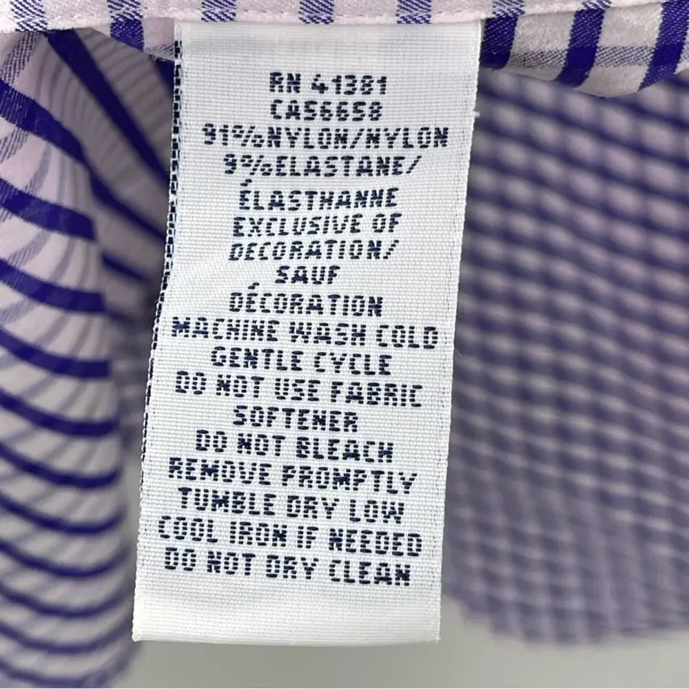 Polo Ralph Lauren Performance Purple Gingham Plaid Stretch Flex Preppy L/S Shirt